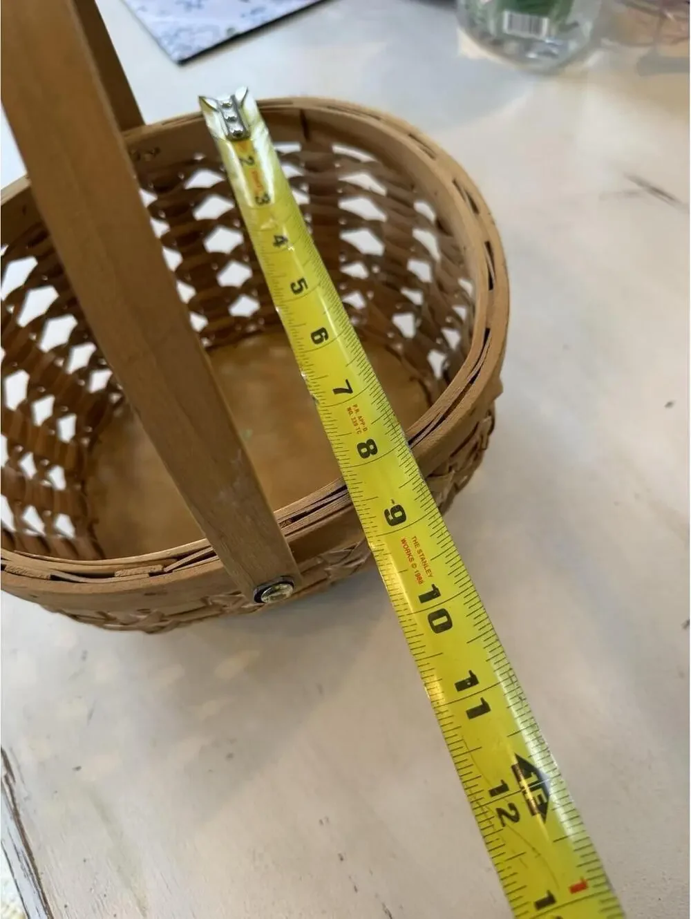 Tan Wicker woven farmhouse, country basket, cottagecore